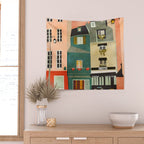 paris 2 travel europe france houses Wall Tapestry Gallery Image 2