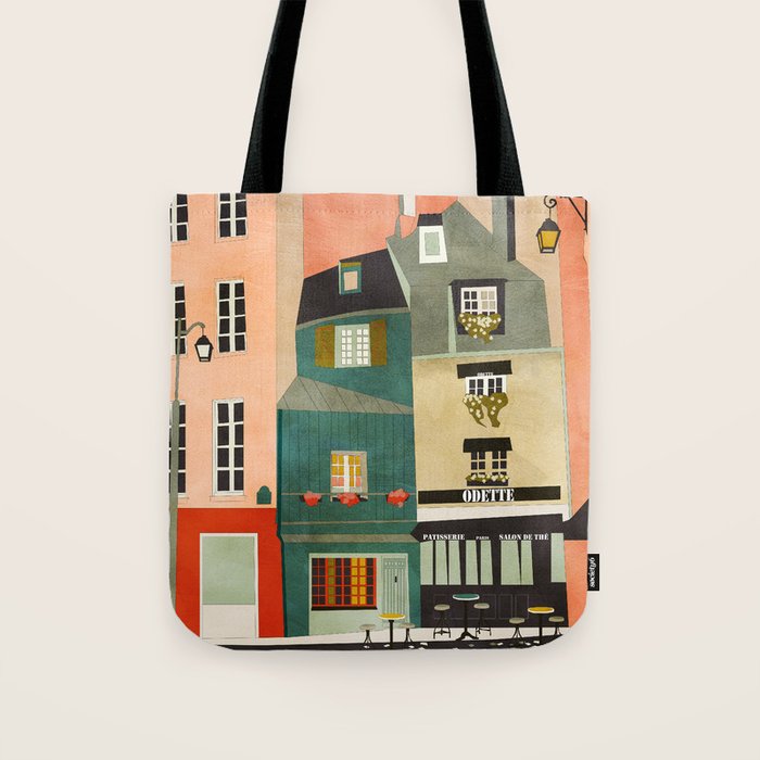 paris 2 travel europe france houses Tote Bag Gallery Image 1