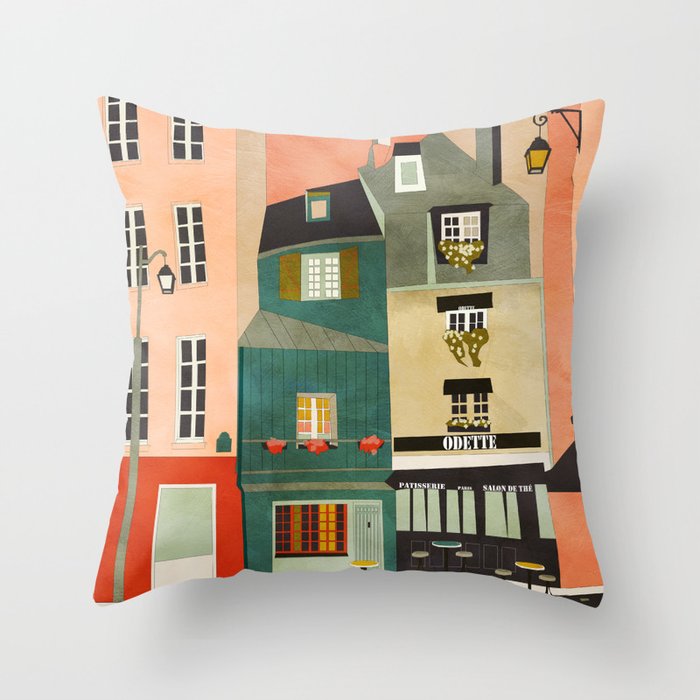 paris 2 travel europe france houses Throw Pillow Gallery Image 6