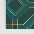 Art Deco Emerald Green & Gold Geometric Pattern Poster Gallery Image 3