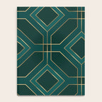 Art Deco Emerald Green & Gold Geometric Pattern Notebook Gallery Image 4