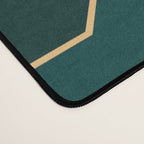 Art Deco Emerald Green & Gold Geometric Pattern Desk Mat Gallery Image 4