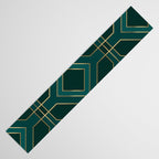 Art Deco Emerald Green & Gold Geometric Pattern Table Runner Gallery Image 3
