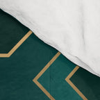 Art Deco Emerald Green & Gold Geometric Pattern Comforter Gallery Image 4