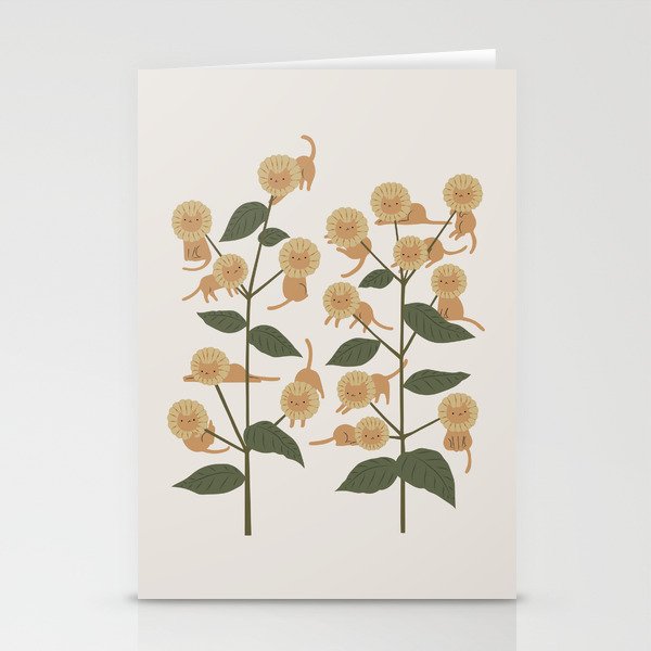 Cat and Plant 7B Stationery Card Gallery Image 1