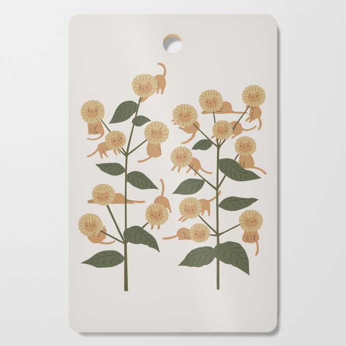 Cat and Plant 7B Cutting Board Gallery Image 1