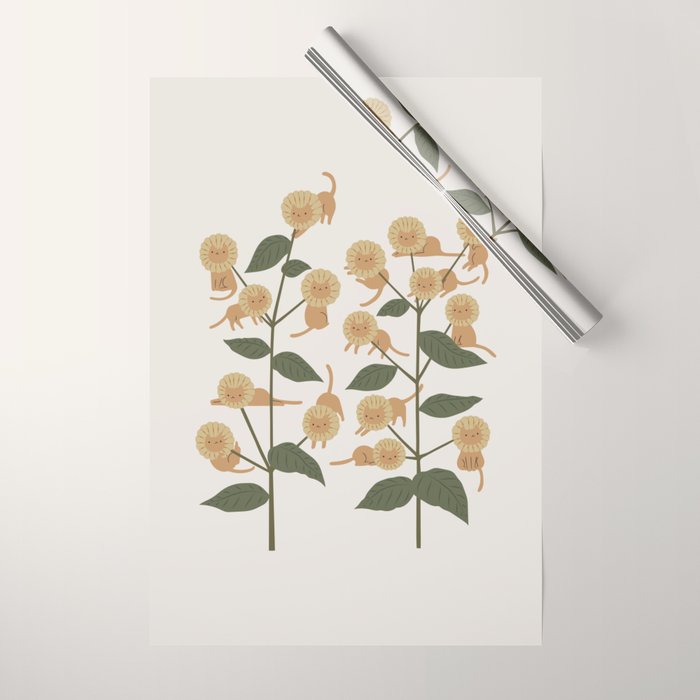 Cat and Plant 7B Wrapping Paper Gallery Image 1