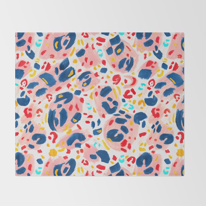 Painted Abstract Leopard Print Throw Blanket Gallery Image 2