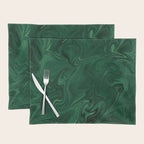 Modern Cotemporary Emerald Green Abstract Placemat Gallery Image 1