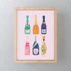 Champagne Bottles - Pink Ver. Mini Art Print Gallery Image 1