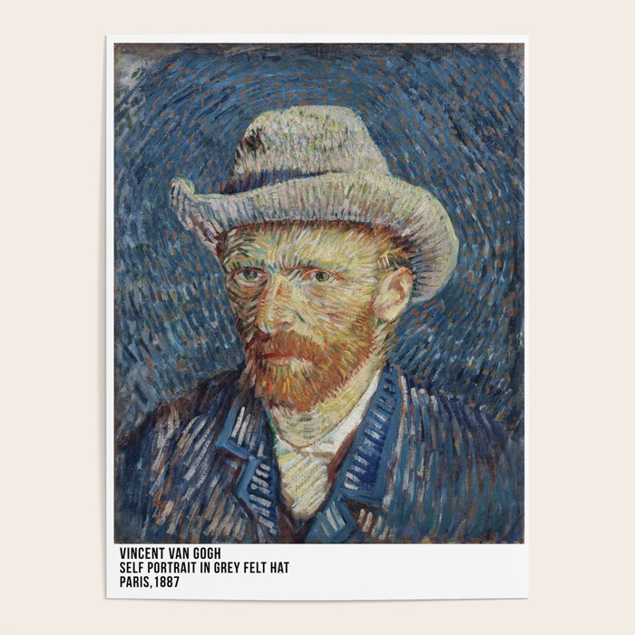 Self Portrait in Grey Felt Hat by Vincent Van Gogh Poster Gallery Image 1