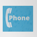 Vintage Pay Phone Booth Old School Retro Telephone Blue Sign Throw Blanket Gallery Image 2