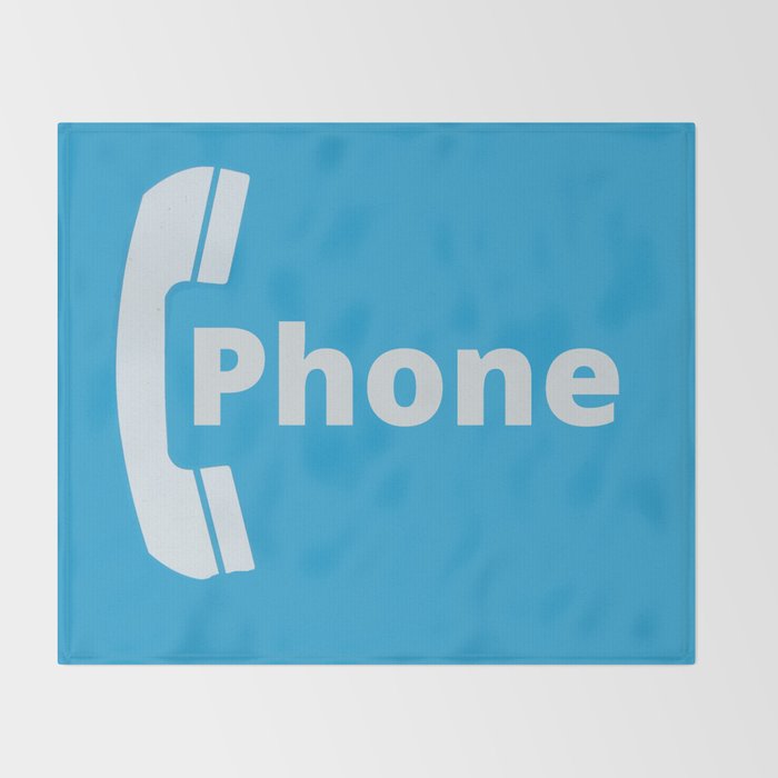 Vintage Pay Phone Booth Old School Retro Telephone Blue Sign Throw Blanket Gallery Image 2