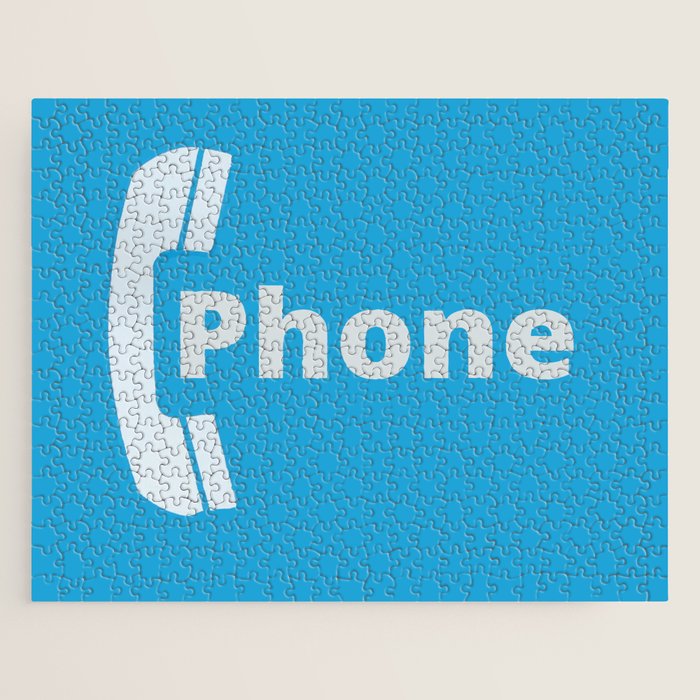 Vintage Pay Phone Booth Old School Retro Telephone Blue Sign Jigsaw Puzzle Gallery Image 1