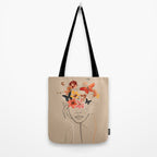 WOMAN WITH FLOWERS 7 Line Art  Tote Bag Gallery Image 2