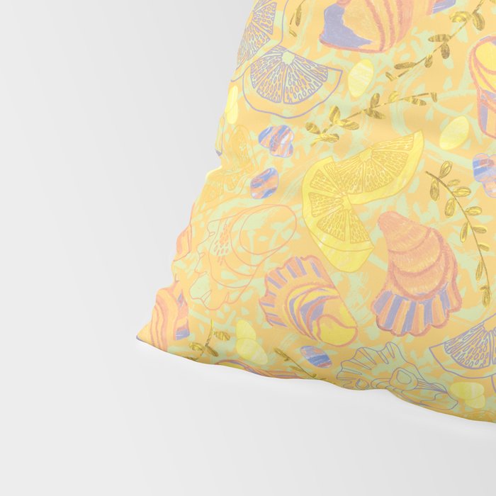 Coastal Oysters on the Beach in Pastel Yellow & Orange Pillow Sham Gallery Image 4