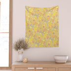 Coastal Oysters on the Beach in Pastel Yellow & Orange Wall Tapestry Gallery Image 2