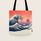 The Great Wave of Pug Tote Bag Gallery Image 1