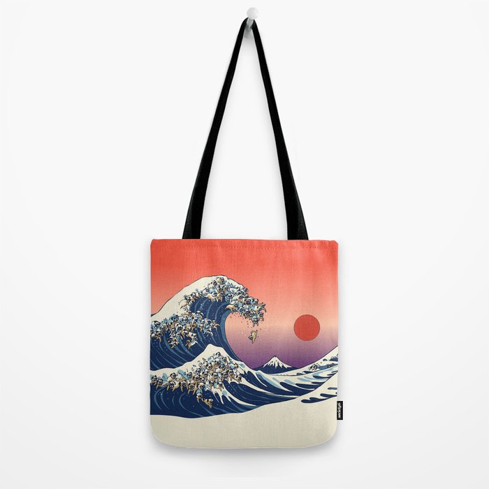 The Great Wave of Pug Tote Bag Gallery Image 2