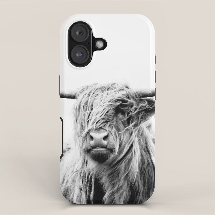 portrait of a highland cow iPhone Case Gallery Image 1