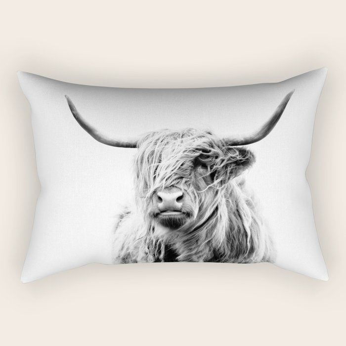 portrait of a highland cow Rectangular Pillow Gallery Image 2
