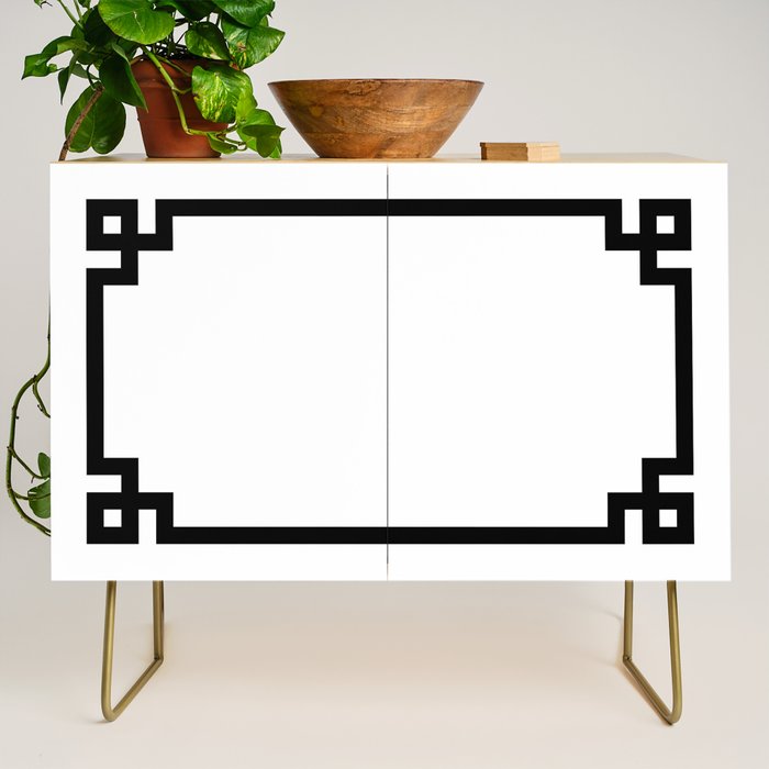 Black Greek Key Border Credenza Gallery Image 1