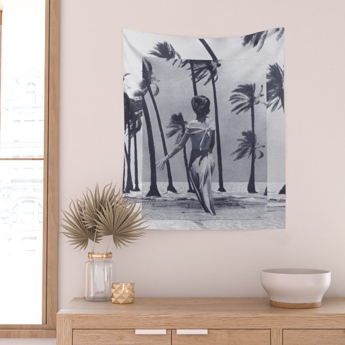 Tropical Storm in Purple Wall Tapestry Gallery Image 2