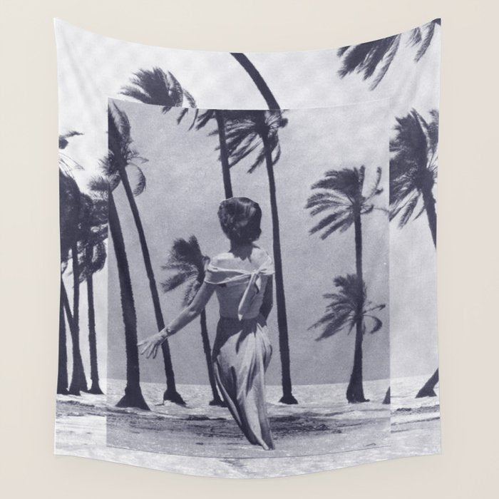 Tropical Storm in Purple Wall Tapestry Gallery Image 4