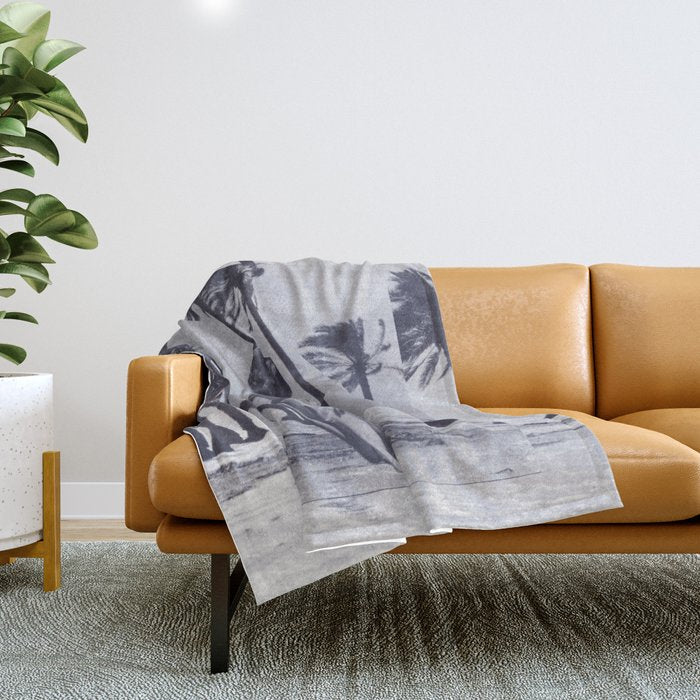 Tropical Storm in Purple Throw Blanket Gallery Image 1
