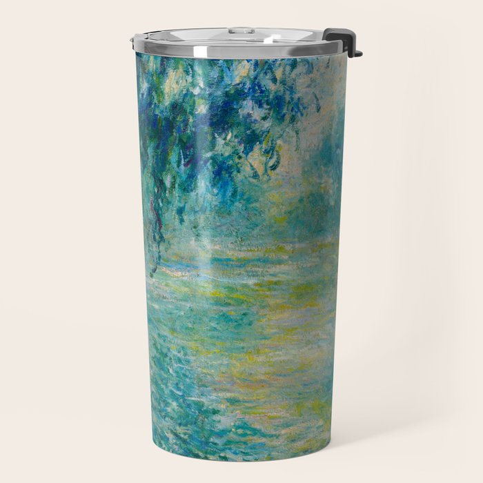 Claude Monet Impressionist Landscape Oil Painting Morning on the Seine Travel Mug Gallery Image 2