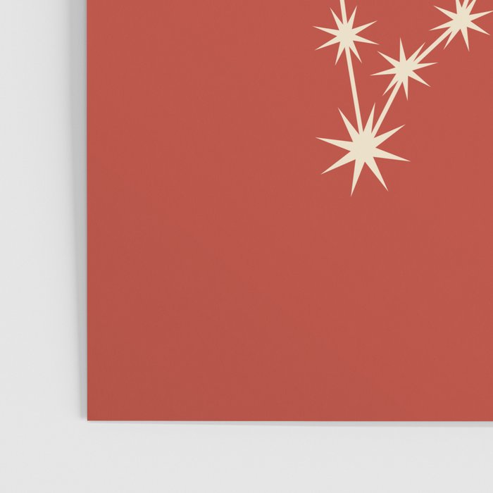 Pisces Zodiac Star Constellation Line Art Red Poster Gallery Image 3