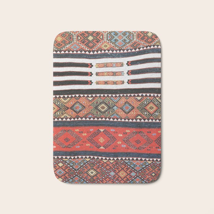 Vintage Geometric Kilim Print Bath Mat Gallery Image 1