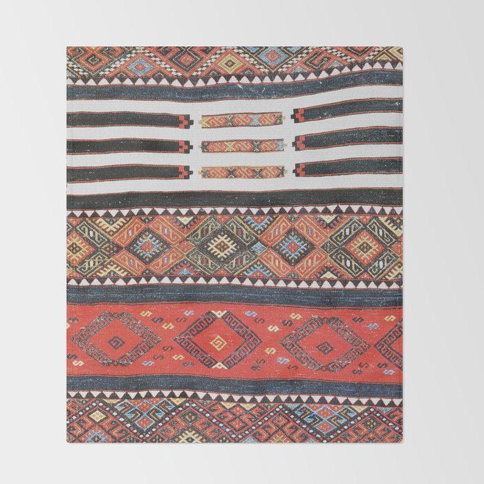 Vintage Geometric Kilim Print Throw Blanket Gallery Image 2