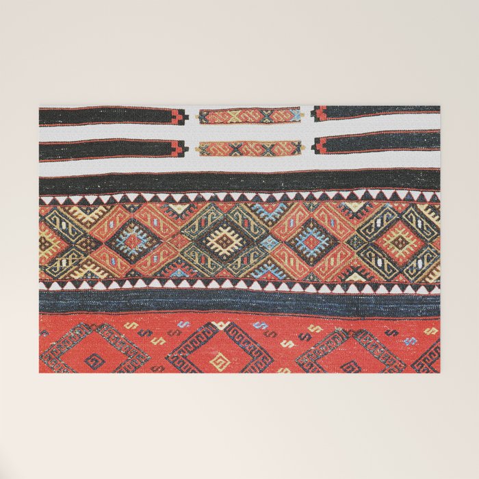 Vintage Geometric Kilim Print Welcome Mat Gallery Image 1