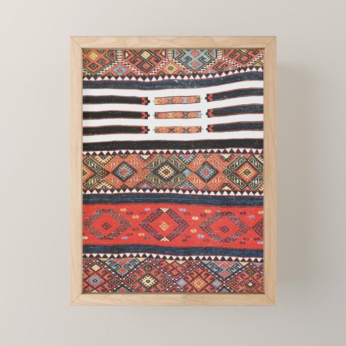 Vintage Geometric Kilim Print Mini Art Print Gallery Image 1
