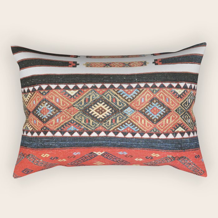 Vintage Geometric Kilim Print Rectangular Pillow Gallery Image 1