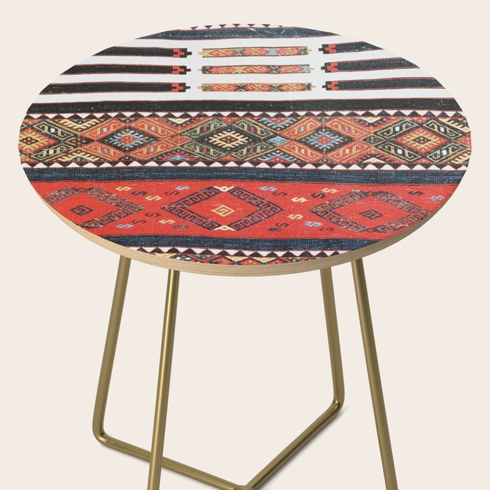 Vintage Geometric Kilim Print Side Table Gallery Image 2