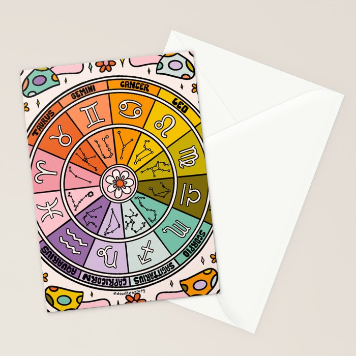 Mushroom Zodiac Wheel Stationery Card Gallery Image 2