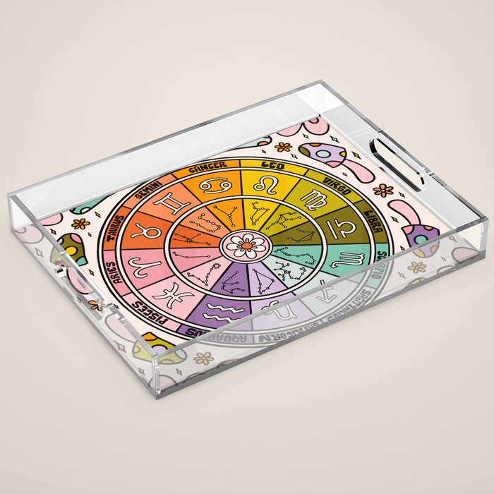 Mushroom Zodiac Wheel Acrylic Tray Gallery Image 1