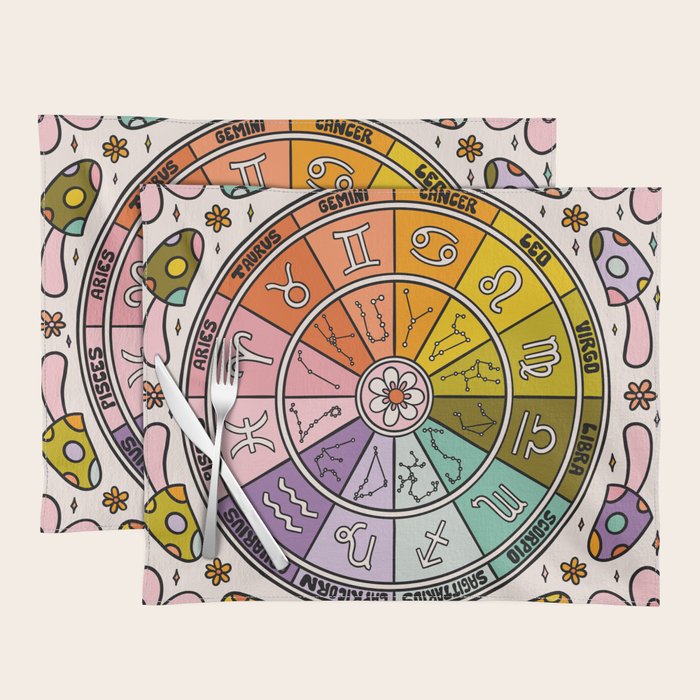 Mushroom Zodiac Wheel Placemat Gallery Image 1