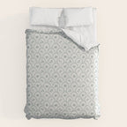 Rustic scallop floral block print - dusty mint pastel green pattern Comforter Gallery Image 6
