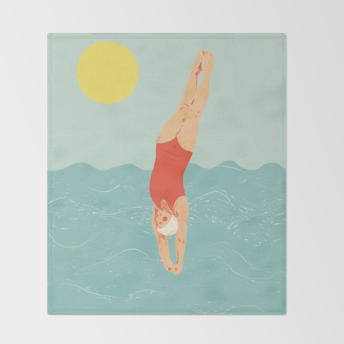Swimmer Throw Blanket Gallery Image 2