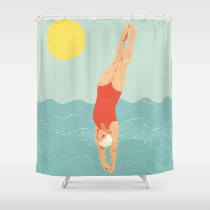 Swimmer Shower Curtain Gallery Image 1