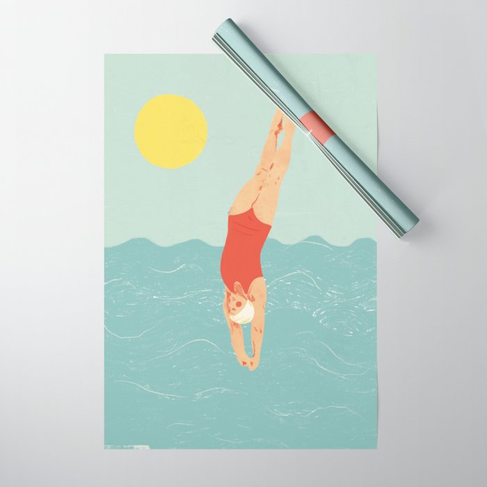 Swimmer Wrapping Paper Gallery Image 1