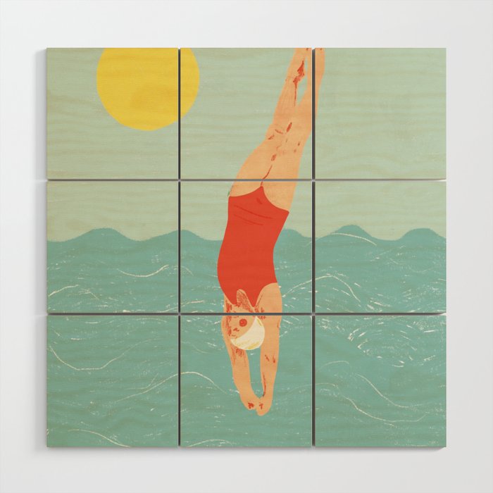 Swimmer Wood Wall Art Gallery Image 1