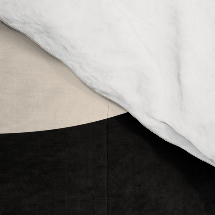 Mellow Flow Retro 60s 70s Abstract Pattern in Black and Almond Cream Comforter Gallery Image 4