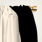 Mellow Flow Retro 60s 70s Abstract Pattern in Black and Almond Cream Window Curtain Gallery Image 2