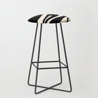 Mellow Flow Retro 60s 70s Abstract Pattern in Black and Almond Cream Stool Gallery Image 1