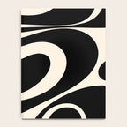 Mellow Flow Retro 60s 70s Abstract Pattern in Black and Almond Cream Notebook Gallery Image 4