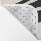 Mellow Flow Retro 60s 70s Abstract Pattern in Black and Almond Cream Bath Mat Gallery Image 2